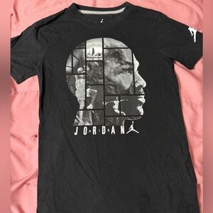 Air Jordan Black and White Graphic Men's Short Sleeved T-shirt with Jordans face